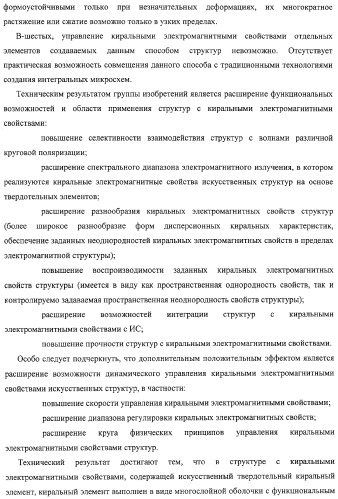 Структура с киральными электромагнитными свойствами и способ ее изготовления (варианты) (патент 2317942)