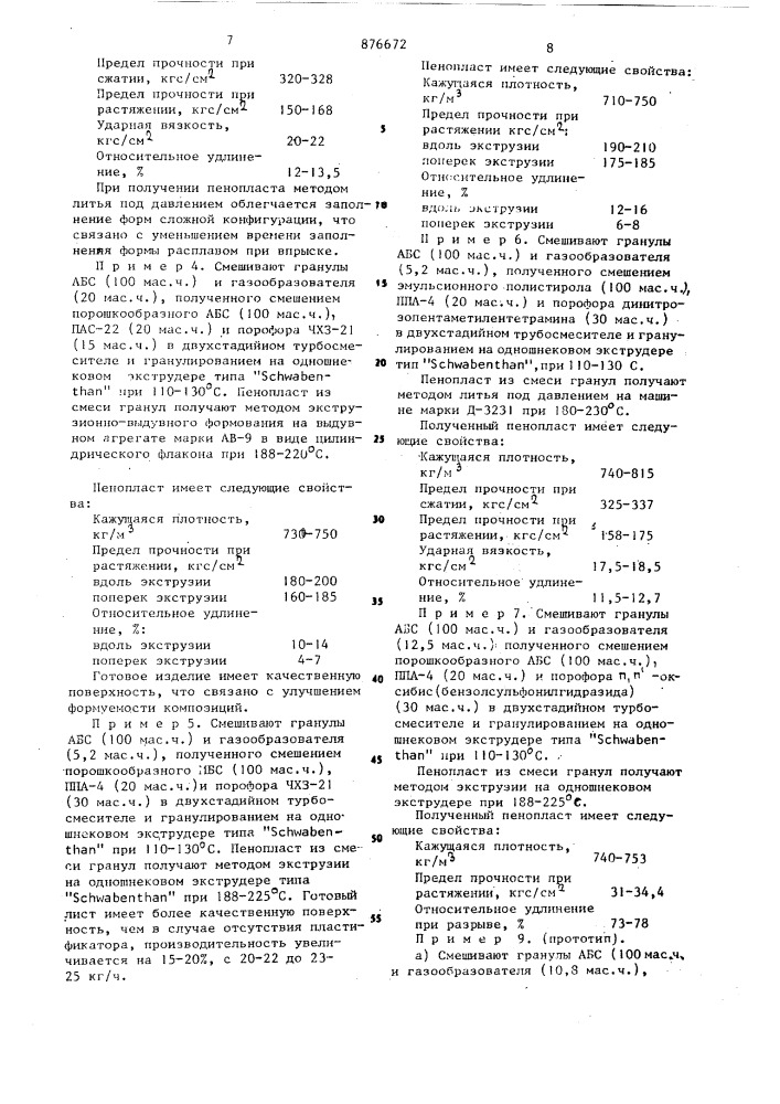 Способ получения пенопласта (патент 876672)