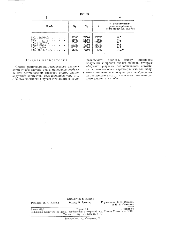 Патент ссср  193139 (патент 193139)