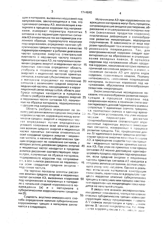 Акустико-эмиссионный способ определения наличия субкритических трещин в материале, вызванных коррозией под напряжением (патент 1744640)