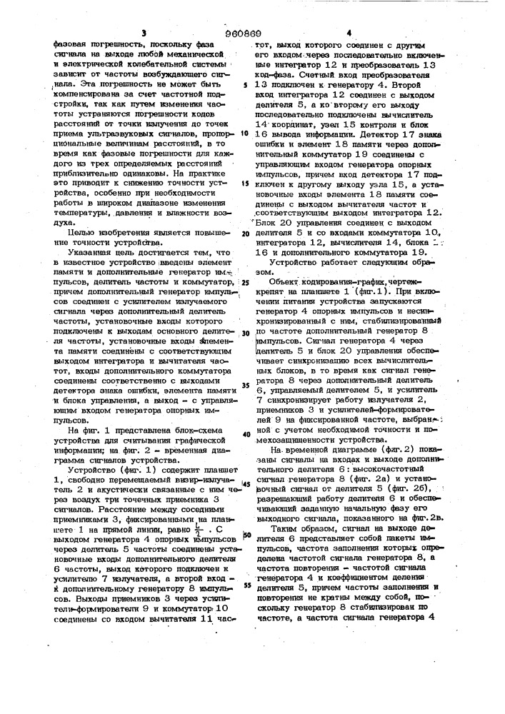Устройство для считывания графической информации (патент 960869)