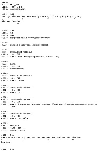Лиганды рецепторов меланокортинов (патент 2401841)