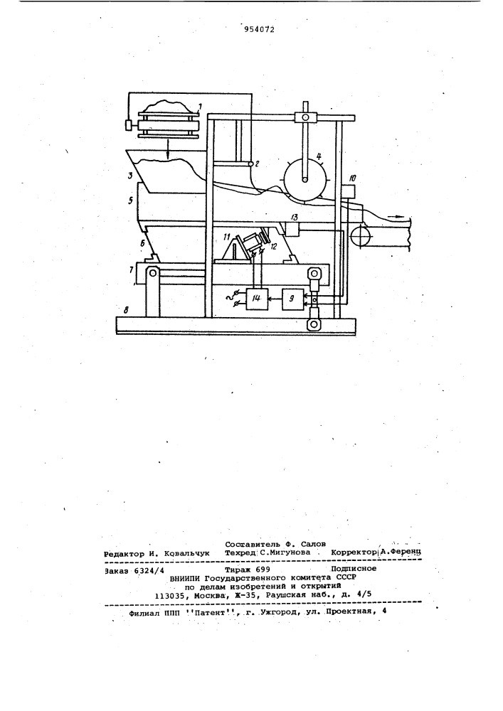 Дозатор измельченных кормов (патент 954072)