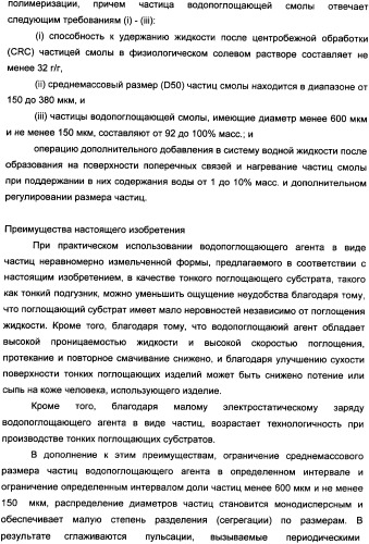 Водопоглощающий агент в виде частиц неправильной формы после измельчения (патент 2338754)