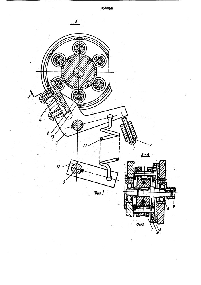 Устройство для испытания материалов на износ (патент 954858)