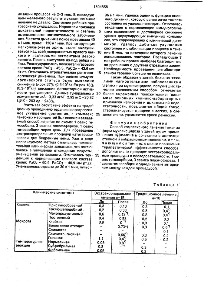 Способ комплексного лечения тяжелых форм муковисцидоза (патент 1804858)