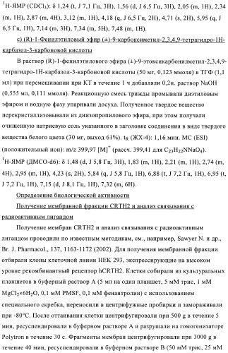Производные 2,3,4,9-тетрагидро-1h-карбазола в качестве антагонистов рецептора crth2 (патент 2404163)