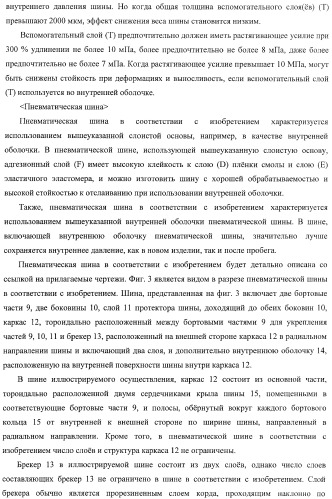 Слоистая основа и способ ее изготовления, а также внутренняя оболочка пневматической шины и пневматическая шина (патент 2406617)