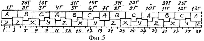 Трехфазная двухслойная электромашинная обмотка в z=111&#183;c пазах при 2p=22&#183;c и 2p=26&#183;c полюсах (патент 2335065)