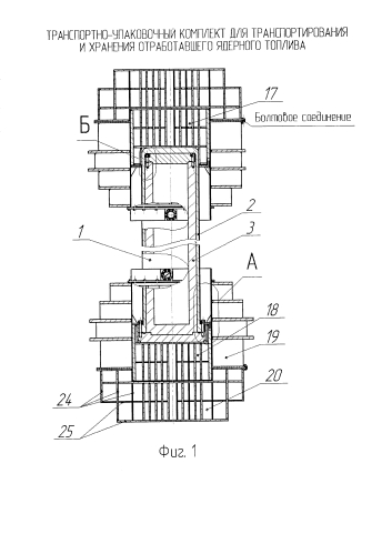 Транспортно-упаковочный комплект для транспортирования и хранения отработавшего ядерного топлива (патент 2581648)