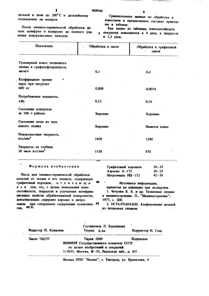 Паста для химико-термической обработки изделий из титана и его сплавов (патент 908946)