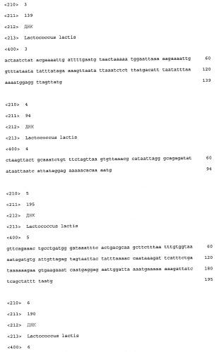 Промоторы lactococcus и их применение: (патент 2495129)