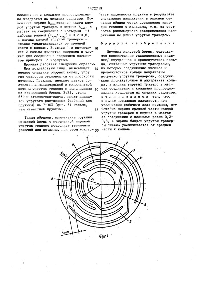 Пружина ирисовой формы (патент 1472719)