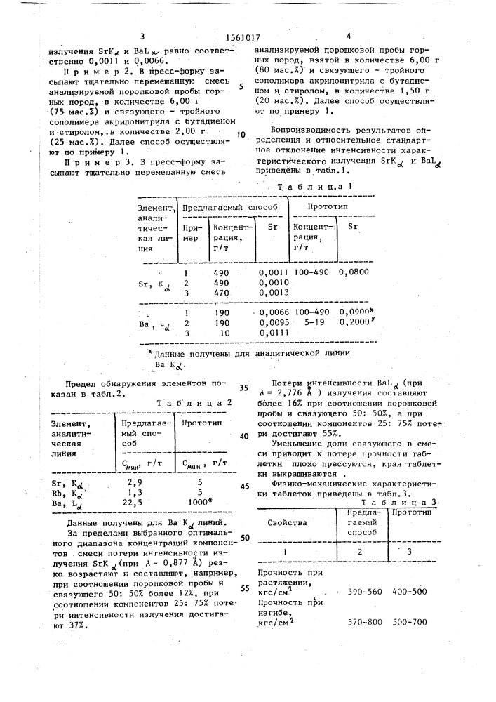 Способ изготовления таблеток для рентгенофлуоресцентного анализа (патент 1561017)