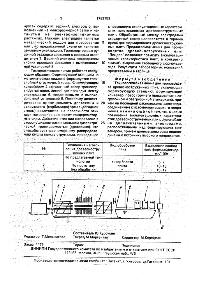 "технологическая линия "линдор" для производства древесностружечных плит" (патент 1782753)