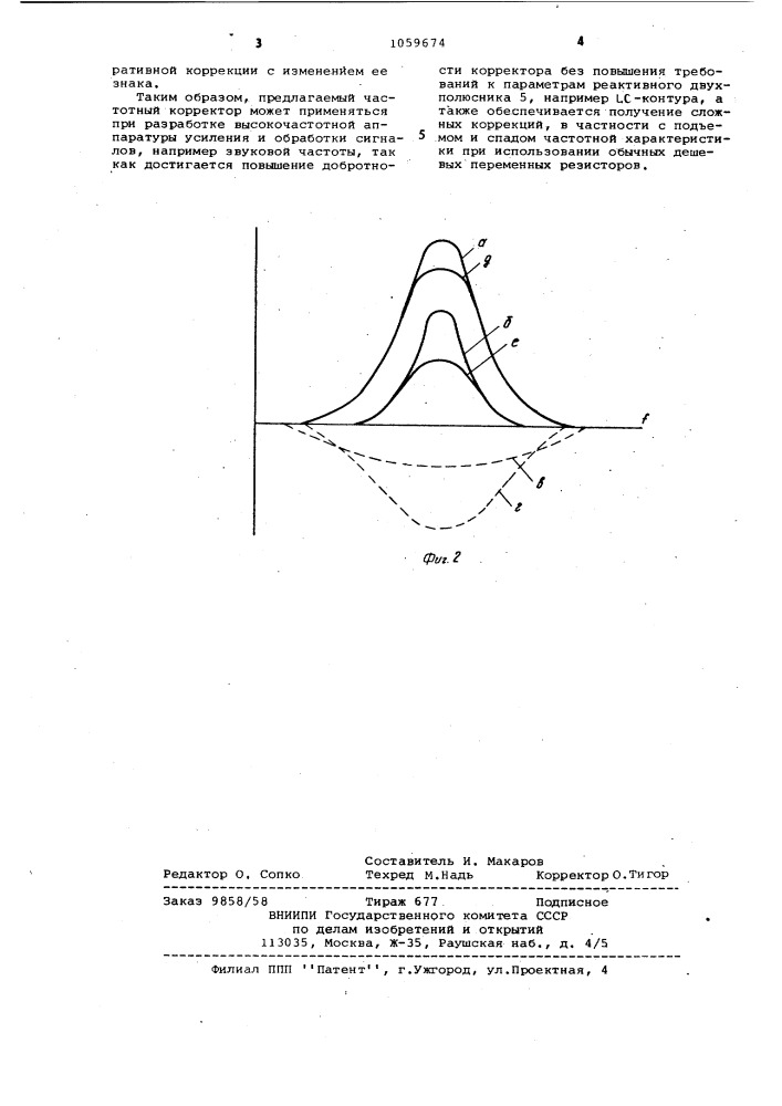 Частотный корректор (патент 1059674)