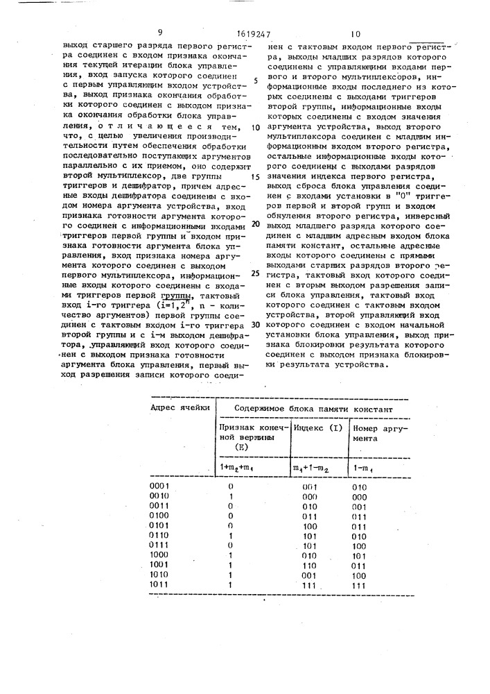 Устройство для реализации логических функций (патент 1619247)