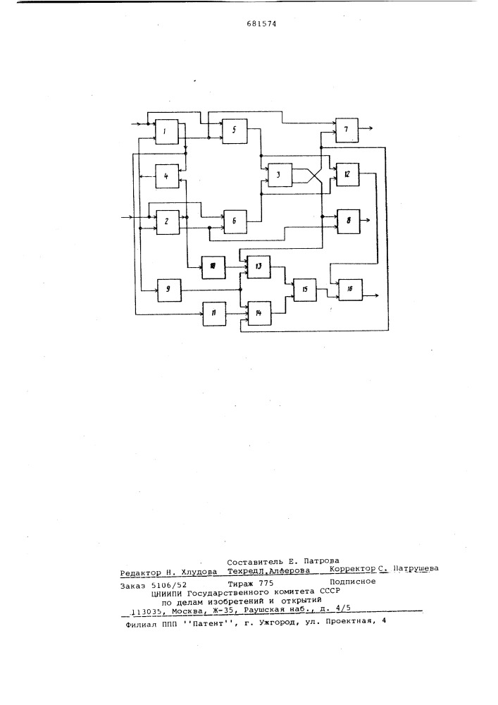 Цифровой частотно-фазовый детектор (патент 681574)