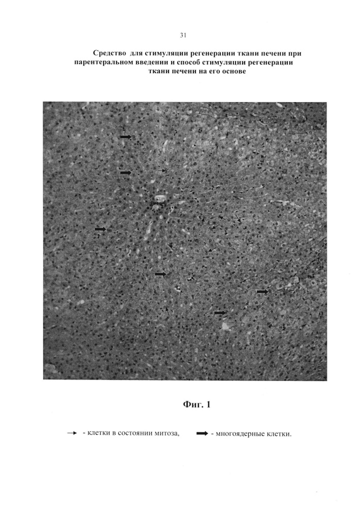 Средство для стимуляции регенерации ткани печени при парентеральном введении и способ стимуляции регенерации ткани печени на его основе (патент 2643591)