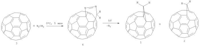 Способ получения (c60-ch)[5,6]фуллеро[2&#39;,3&#39;:1,9]циклопропана (патент 2417979)