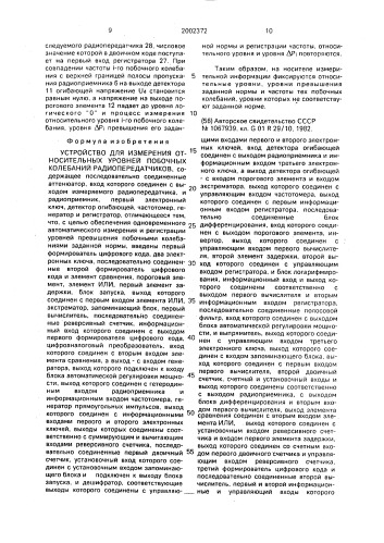 Устройство для измерения относительных уровней побочных колебаний радиопередатчиков (патент 2002372)