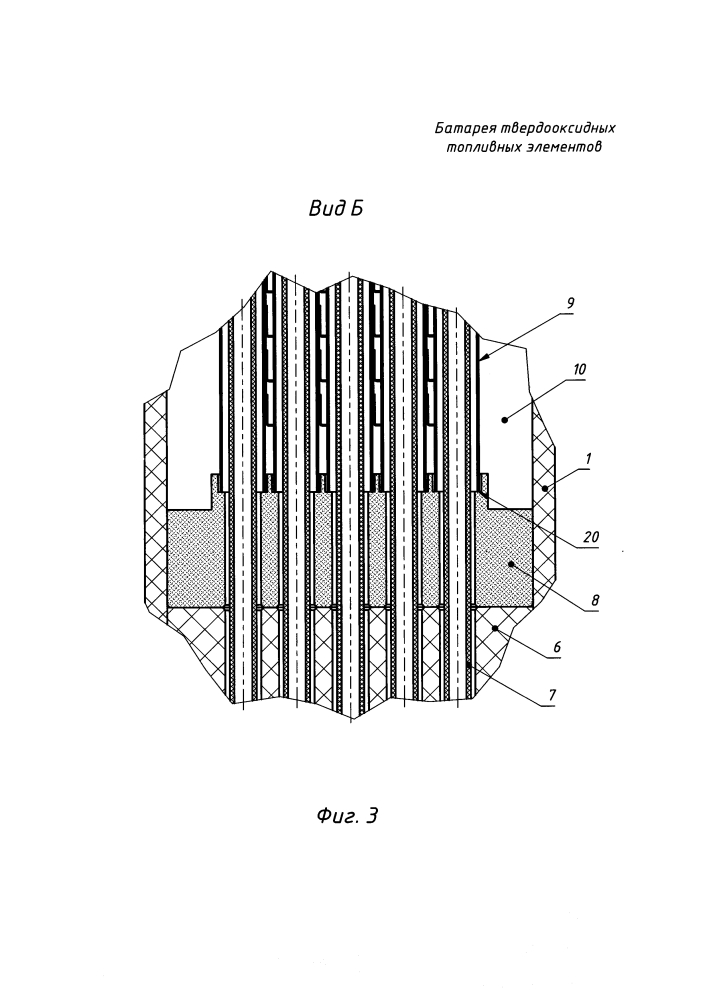 Батарея твердооксидных топливных элементов (патент 2597873)