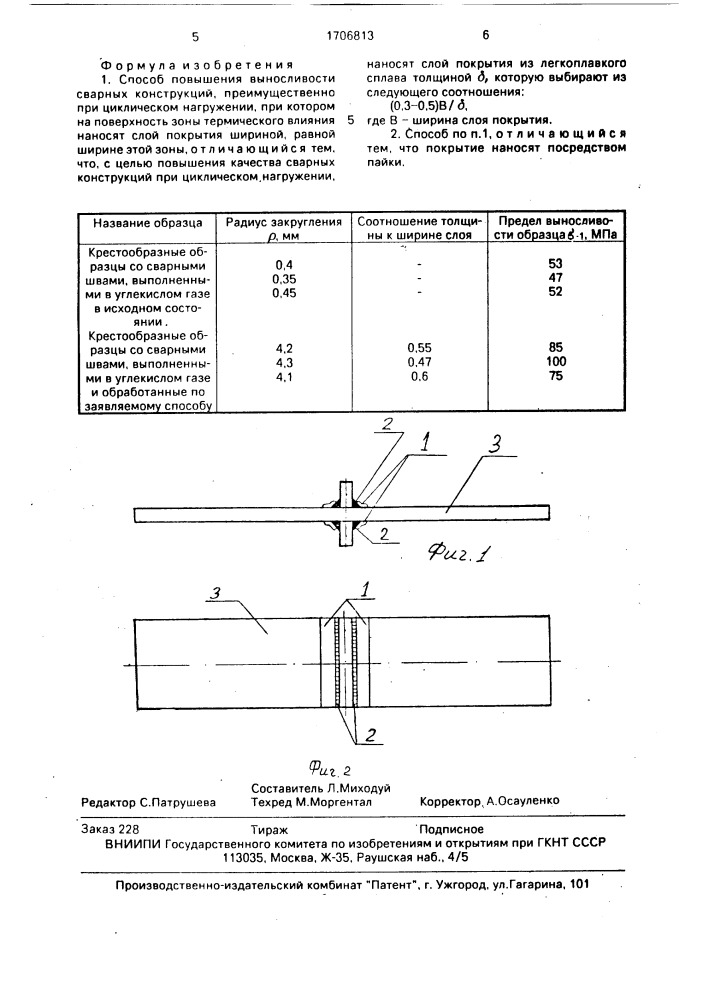 Способ повышения выносливости сварных конструкций (патент 1706813)