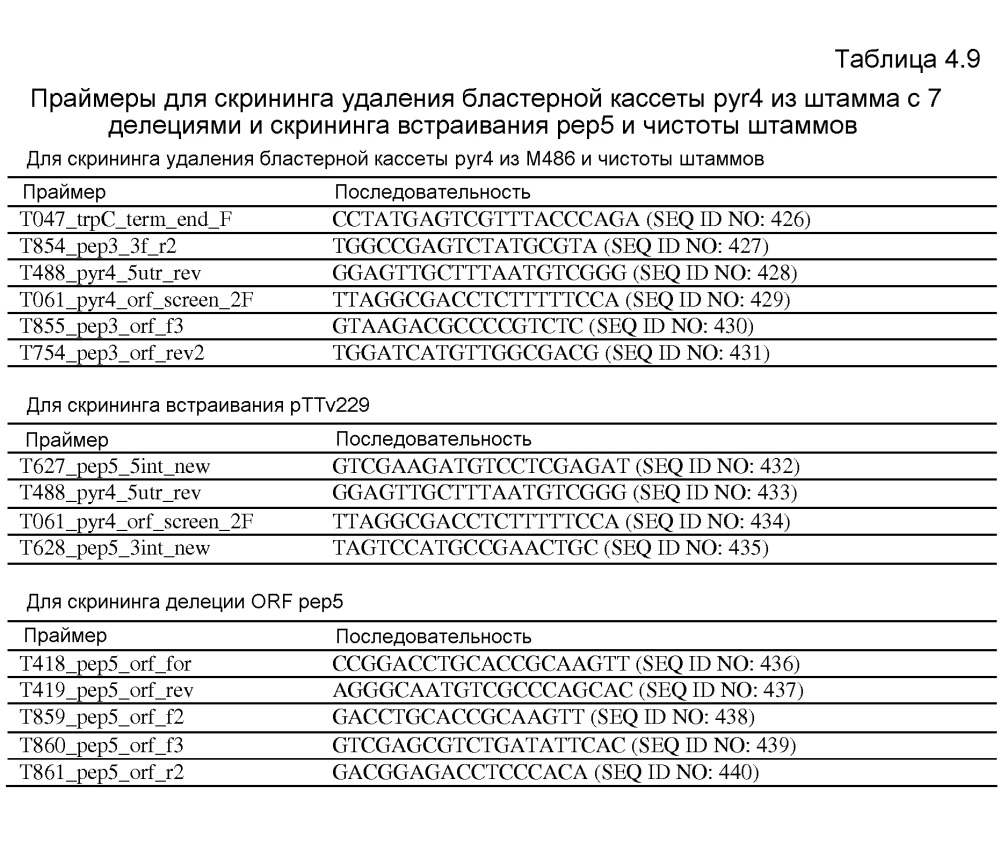 Клетка нитчатых грибов с дефицитом протеаз и способы ее применения (патент 2645252)