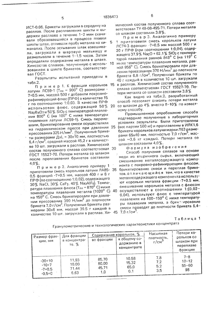 Способ получения сплавов на основе меди из вторичного сырья (патент 1836473)