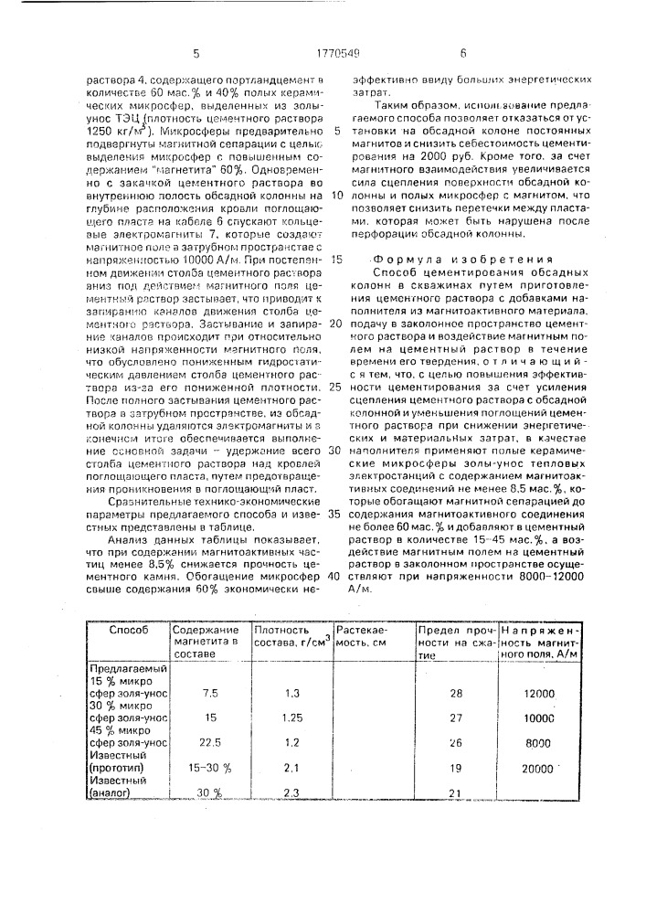 Способ цементирования обсадных колонн в скважинах (патент 1770549)