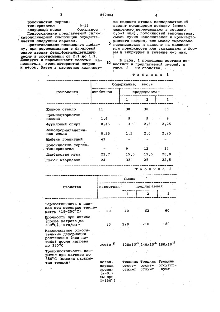 Силикатополимербетонная смесь (патент 817004)