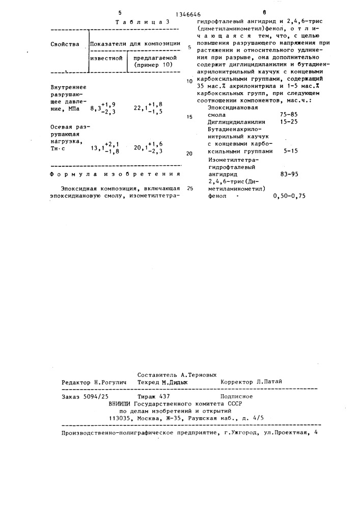 Эпоксидная композиция (патент 1346646)