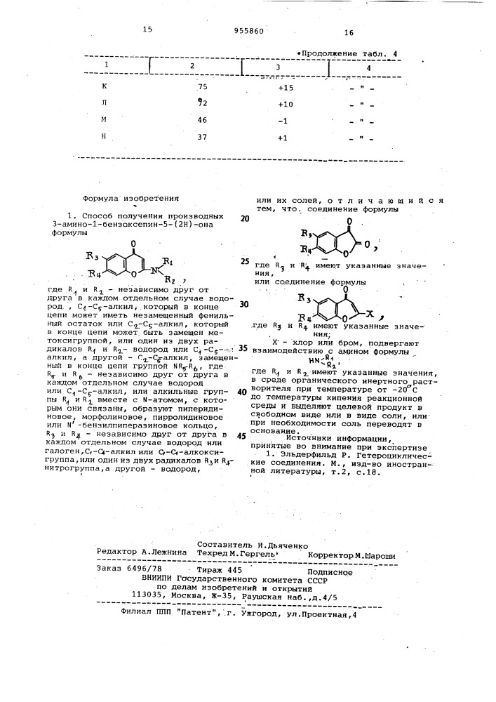 Способ получения производных 3-амино-1-бензоксепин-5/2н/- она или их солей (патент 955860)
