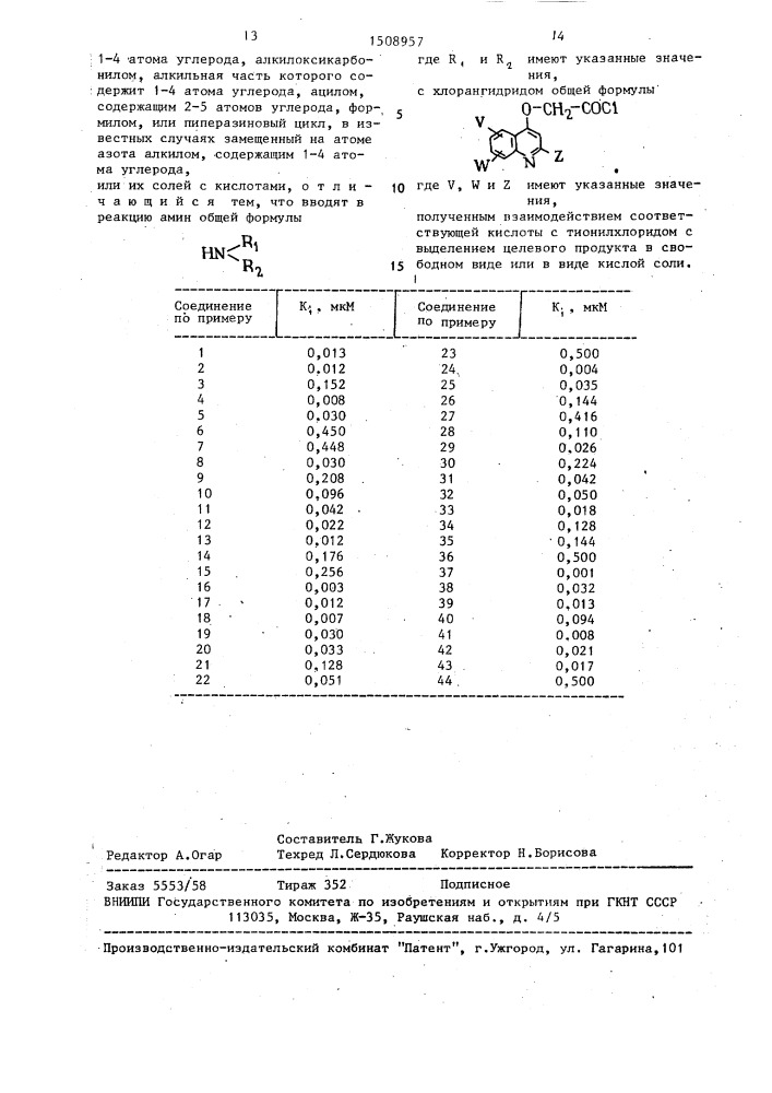 Способ получения амидных производных хинолина или их солей с кислотами (патент 1508957)