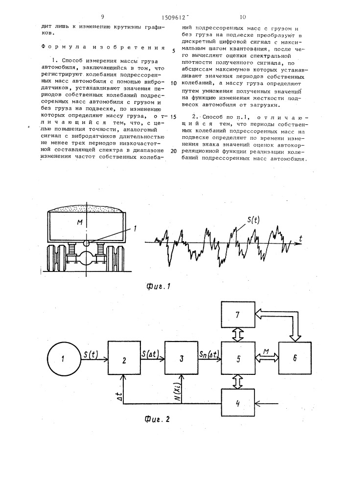 Способ измерения массы груза автомобиля (патент 1509612)