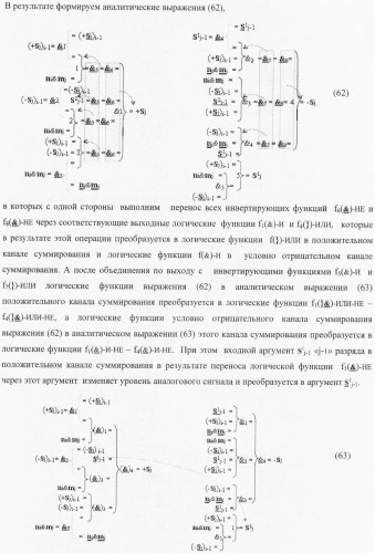 Функциональная структура параллельного позиционно-знакового сумматора f(+/-) для комбинационного умножителя, в котором выходные аргументы частичных произведений представлены в формате двоичной системы счисления f(2n) (варианты) (патент 2380740)