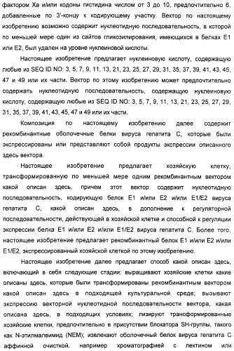 Очищенные оболочечные белки вируса гепатита с для диагностического и терапевтического применения (патент 2319505)