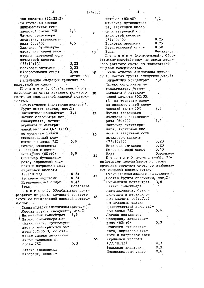 Состав для отделки кож для верха обуви (патент 1574635)