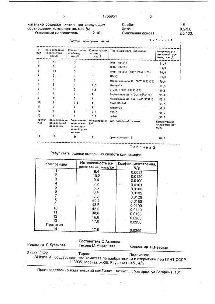 Смазочная композиция бак-т (патент 1766951)