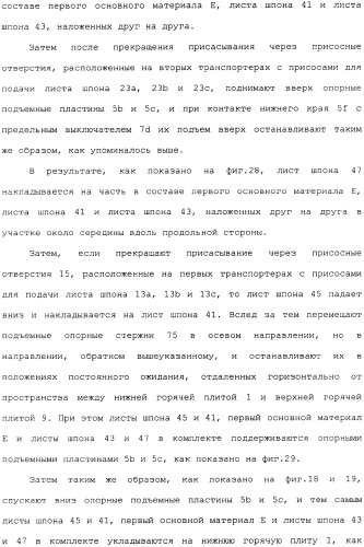 Способ накладывания листов шпона на основной листовой древесный материал (варианты) (патент 2360790)