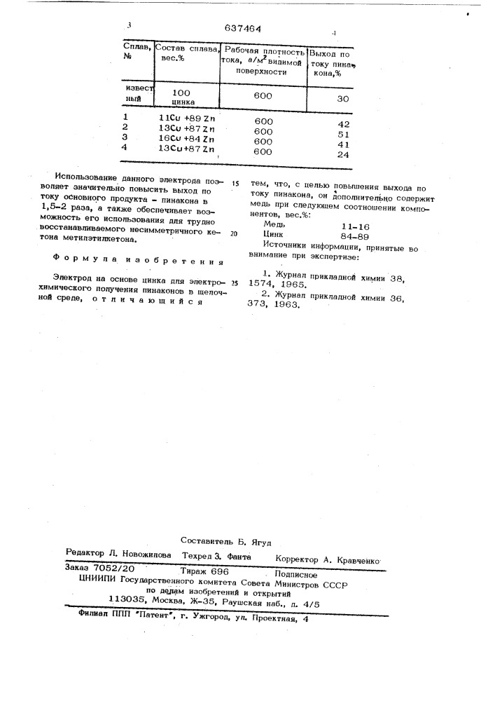 Электрод (патент 637464)