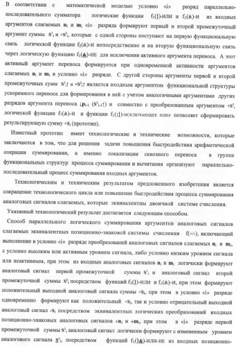 Способ параллельного логического суммирования аналоговых сигналов слагаемых, эквивалентных двоичной системе счисления, и устройство для его реализации (патент 2375742)