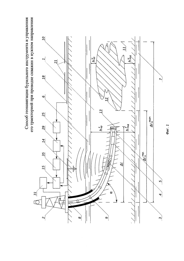 Способ геонавигации бурильного инструмента и управления его траекторией при проводке скважин в нужном направлении (патент 2613364)