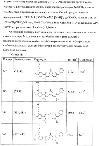 3,4-замещенные производные пирролидина для лечения гипертензии (патент 2419606)