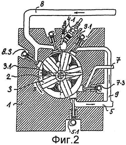 Четырехтактный роторный двигатель внутреннего сгорания (патент 2283436)