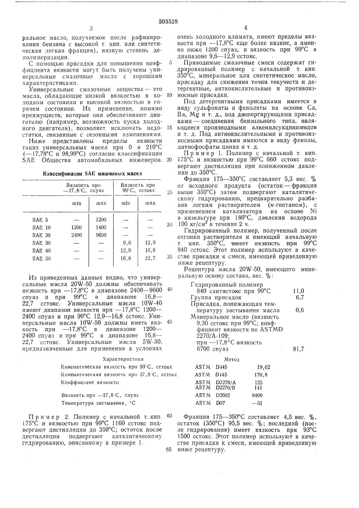 Способ получения присадки для смазочных масел (патент 503528)