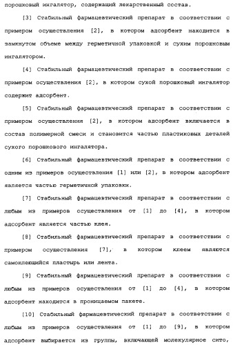 Применение циклезонида в качестве стабилизатора тонкодисперсной фракции формотерола в фармацевтическом препарате (патент 2337667)