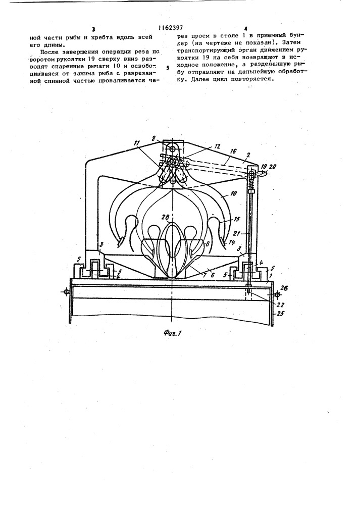 Устройство для разделки крупной рыбы (патент 1162397)