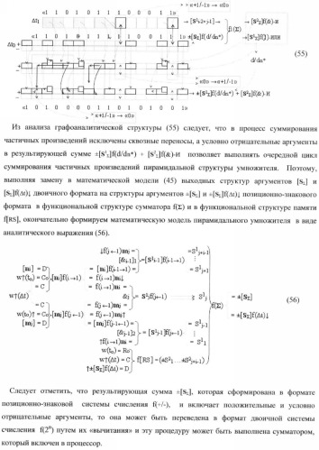 Функциональная структура умножителя, в котором входные аргументы имеют формат двоичной системы счисления f(2n), а выходные аргументы сформированы в формате позиционно-знаковой системы счисления f(+/-) (патент 2373563)