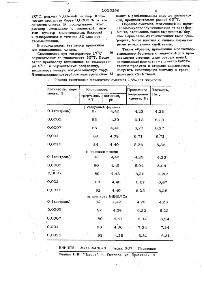 Способ производства сметаны (патент 1025396)